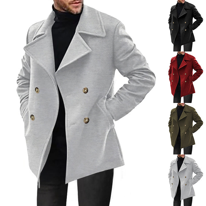 Men's classic peacoat with stylish lapels and elegant button details Lisslune