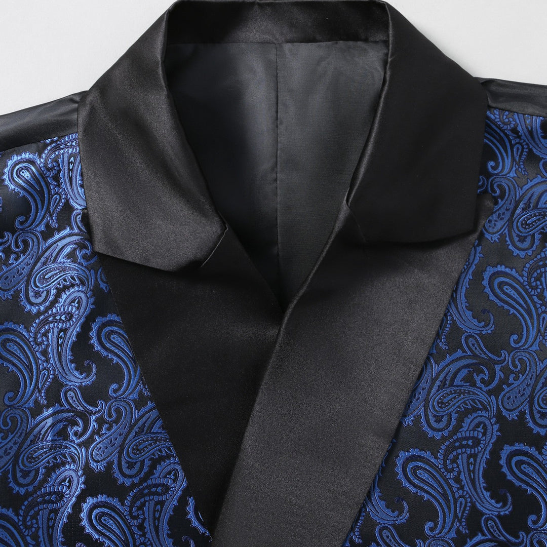Men's elegant brocade waistcoat with shimmering satin lapels Lisslune