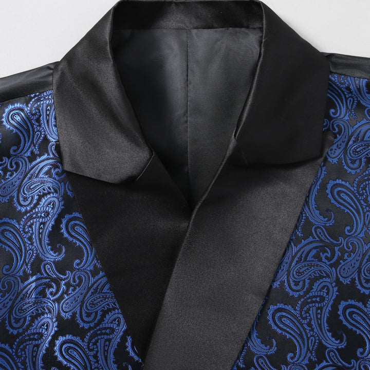 Men's elegant brocade waistcoat with shimmering satin lapels Lisslune