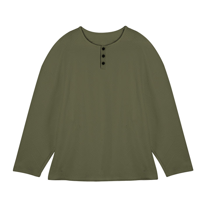 Men's long-sleeve shirt with button-down collar and textured pattern Lisslune