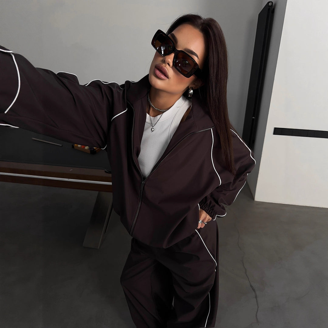 Women Sporty Windbreaker and Loose Pants Set Lisslune