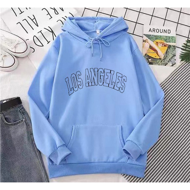 Women's hoodie with creative Los Angeles lettering Lisslune