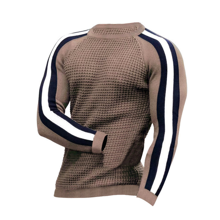 Men's knitted sweater with sporty stripes Lisslune
