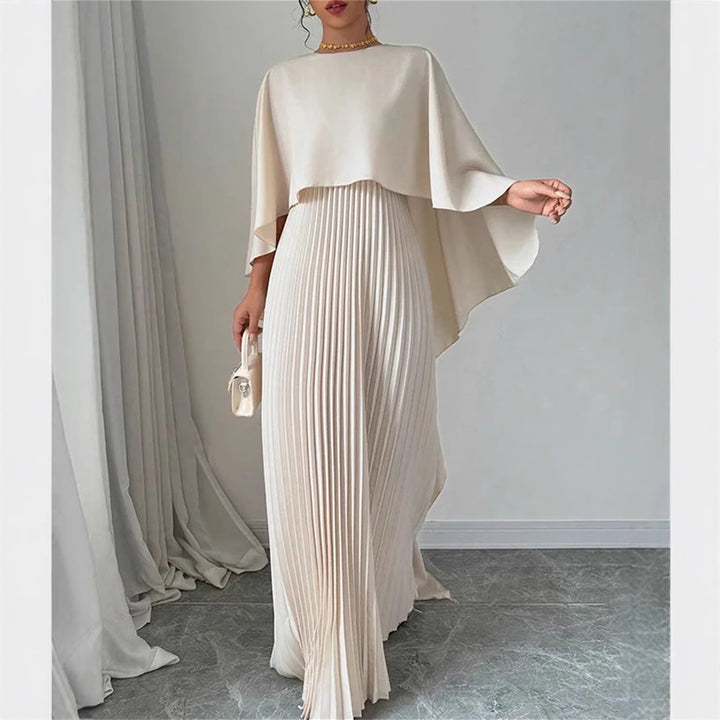 Women’s maxi dress with pleated skirt and flowing cape Lisslune