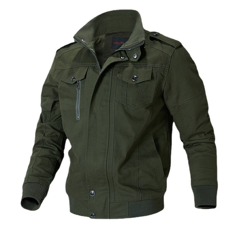 Men's casual transitional jacket with practical pockets and stylish stand-up collar Lisslune