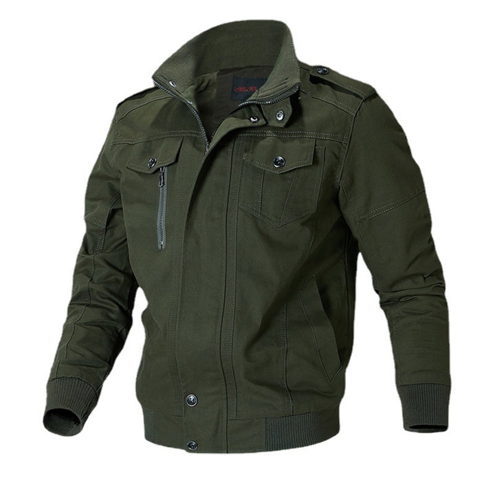 Men's casual transitional jacket with practical pockets and stylish stand-up collar Lisslune