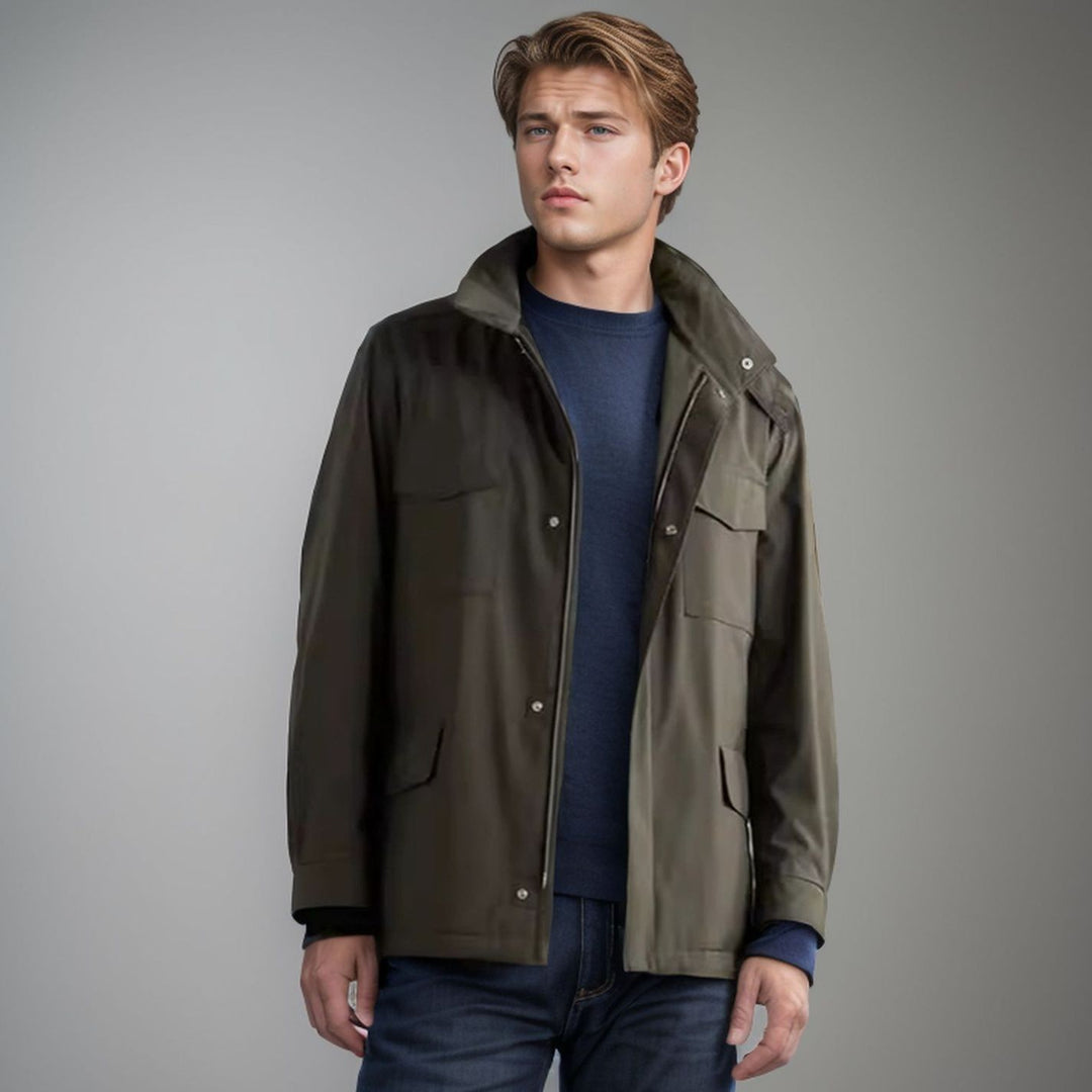 Men's modern utility jacket with practical pockets Lisslune