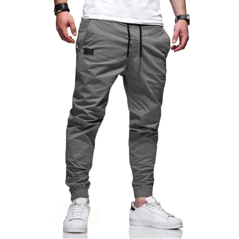 Men's Casual Cargo Pants with Elastic Waistband Lisslune
