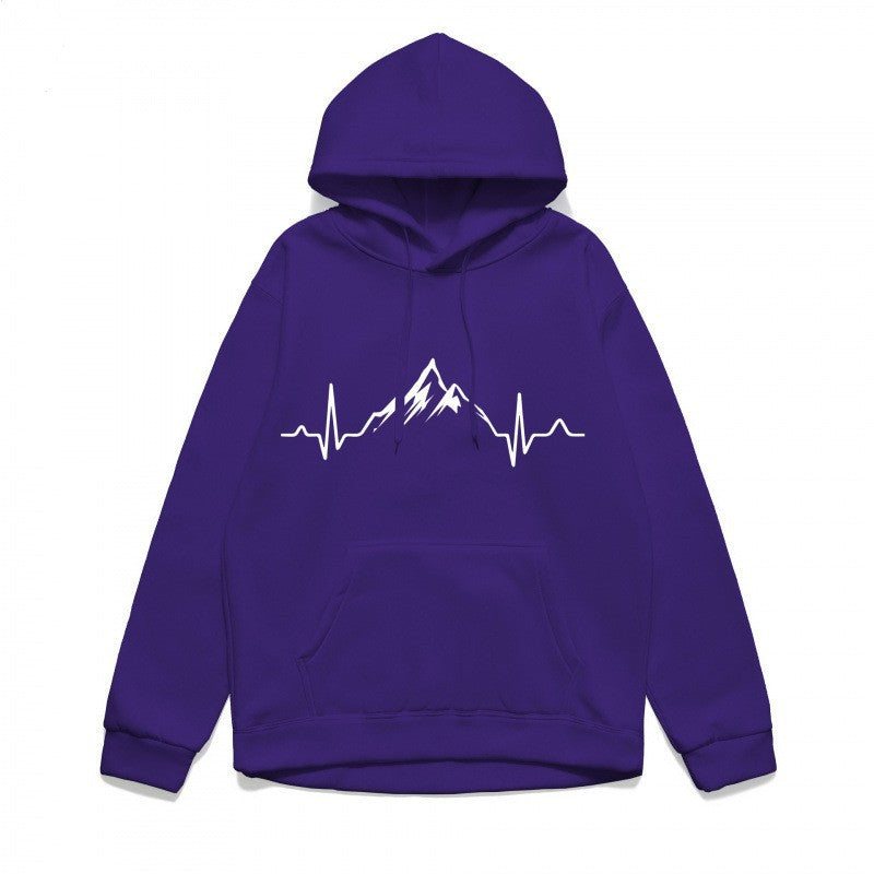 Women's hoodie with stylish mountain motif and high-quality cotton Lisslune
