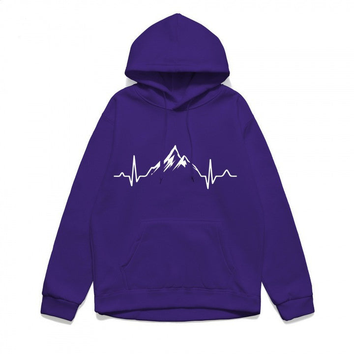 Women's hoodie with stylish mountain motif and high-quality cotton Lisslune