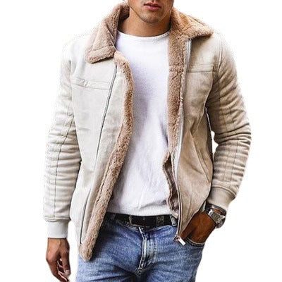 Men's Lambskin Lined Leather Jacket in Modern Design Lisslune