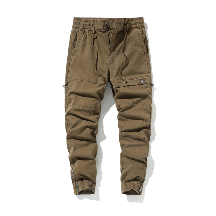 Men's Cargo Pants with Elastic Waistband and Practical Side Pockets Lisslune