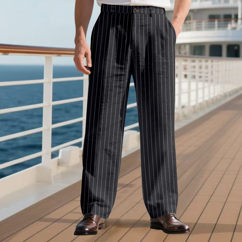 Men's elegant suit trousers with fine stripes Lisslune