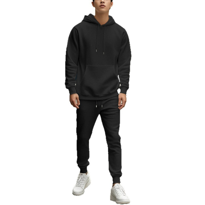 Men's sports set made of high-quality cotton blend with hood and elastic waistband Lisslune
