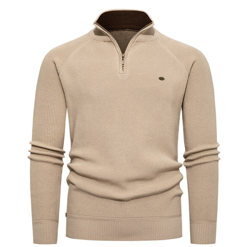 Men's high-quality knitted sweater with stand-up collar and modern zipper Lisslune