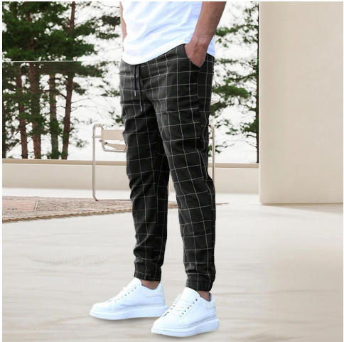 Men's Casual Checkered Pants Lisslune