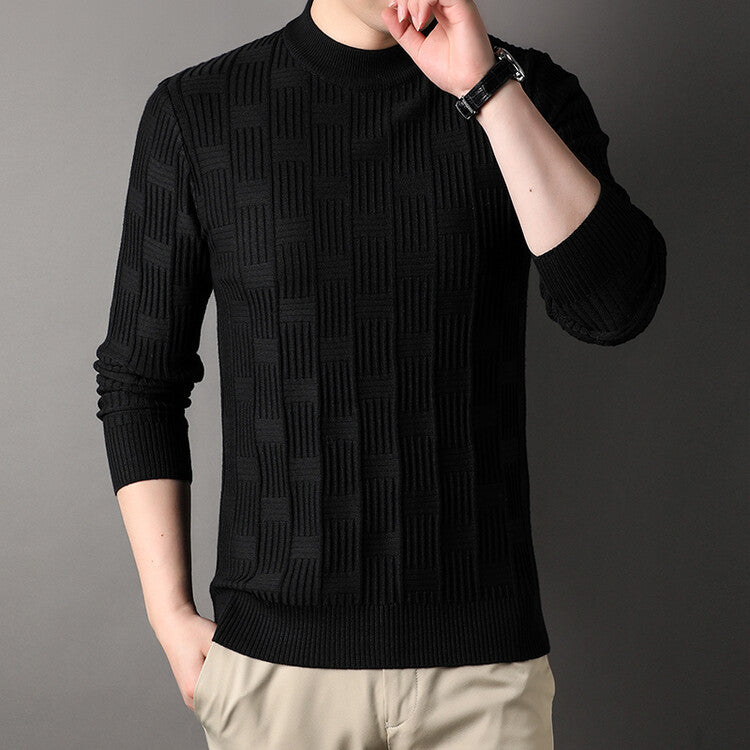 Men's fine-knit sweater with modern structure design Lisslune