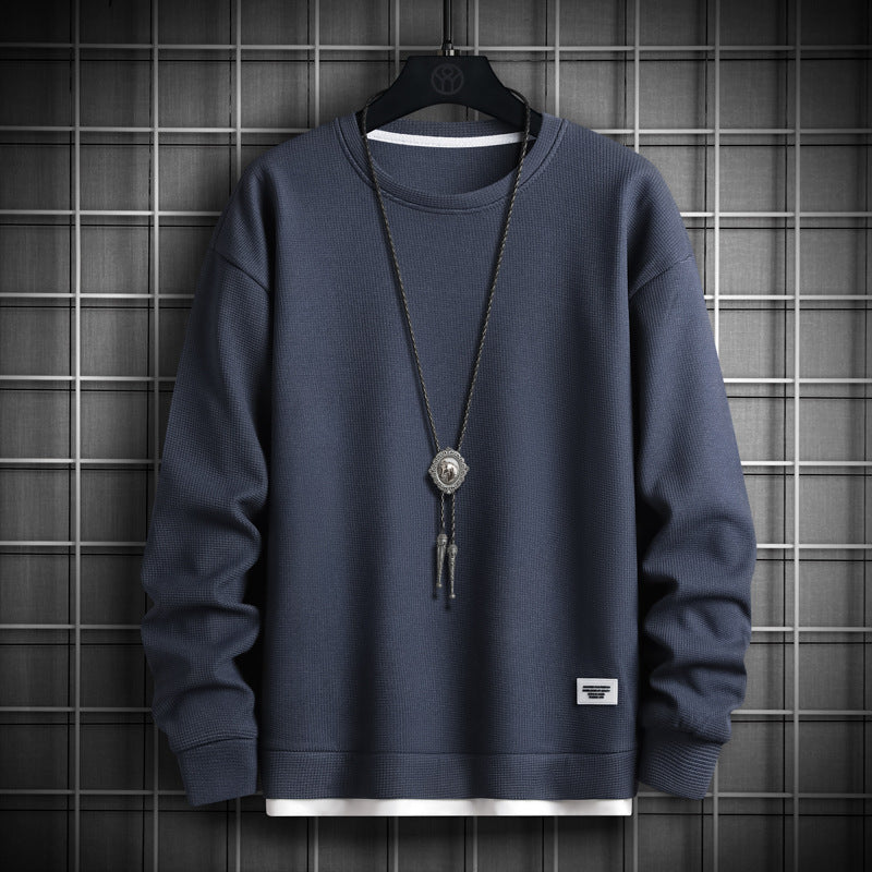 Men's Casual Sweatshirt with Textured Fabric and Modern Cut Lisslune