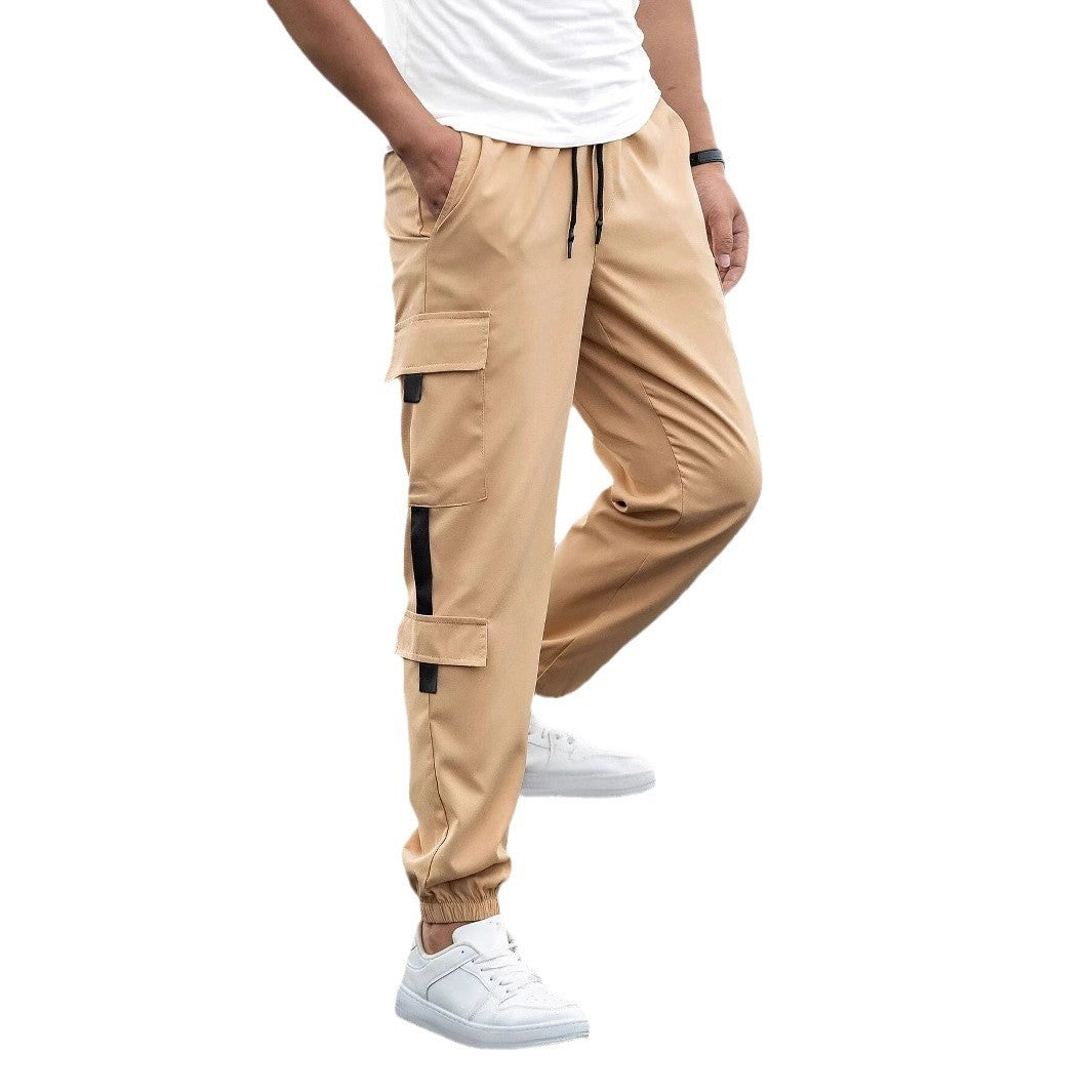 Men's cargo pants with functional pockets and elastic waistband Lisslune