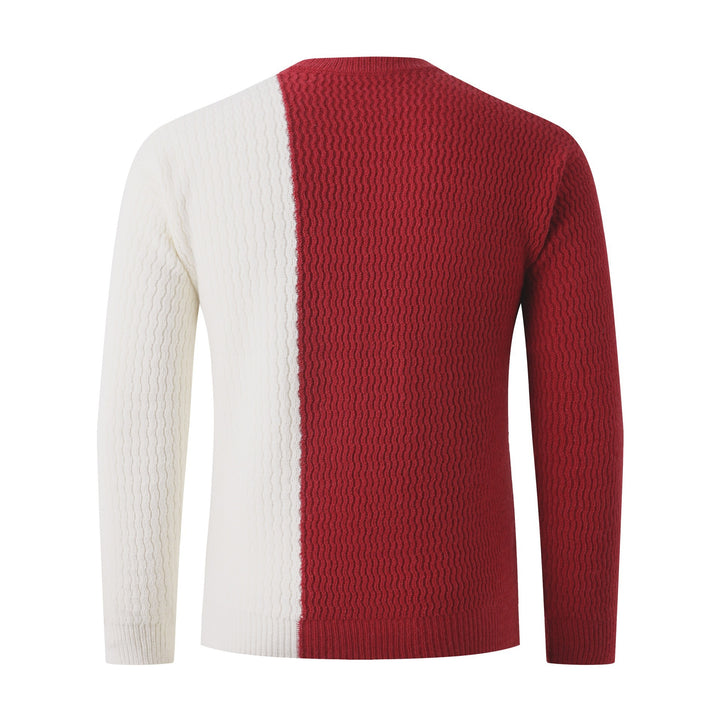 Men's knitted sweater with modern cable pattern and contrasting details Lisslune