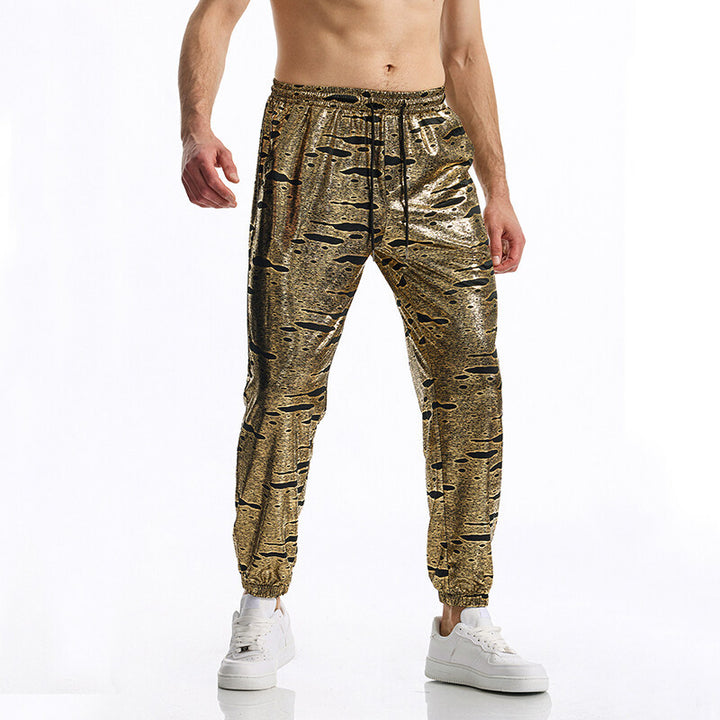 Men's sporty jogger pants with glossy finish Lisslune