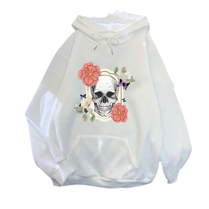 Women's hoodie with creative skull and flower design Lisslune