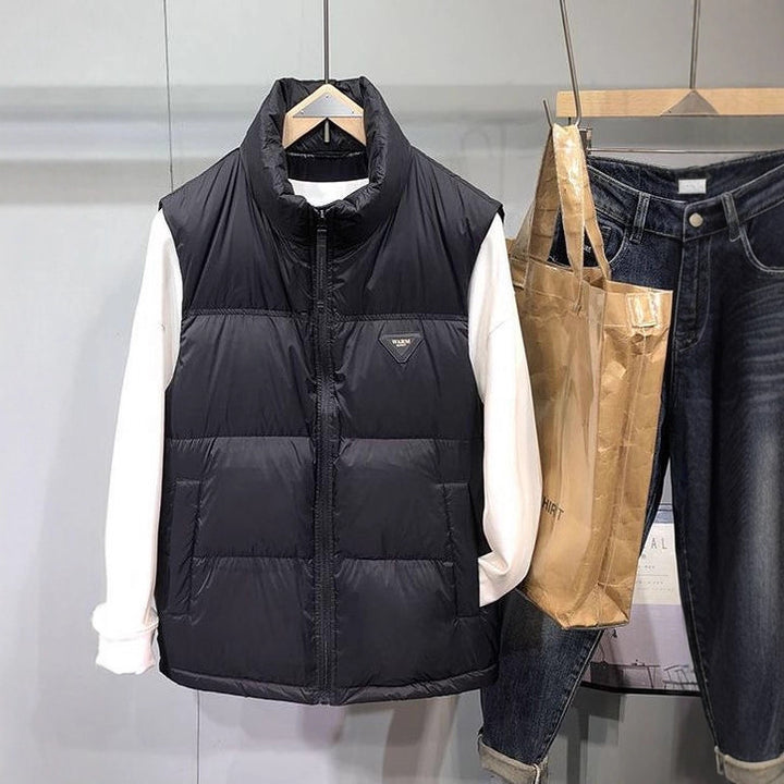 Men's Quilted Functional Vest with High Collar and Warming Filling Lisslune