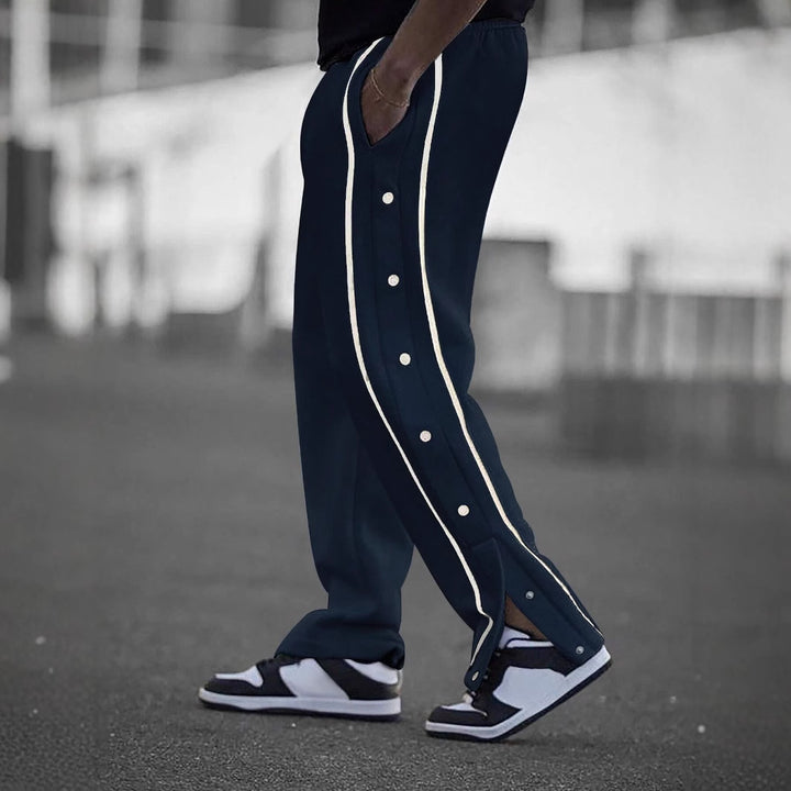 Men's Casual Sports Pants with Side Snap Buttons Lisslune