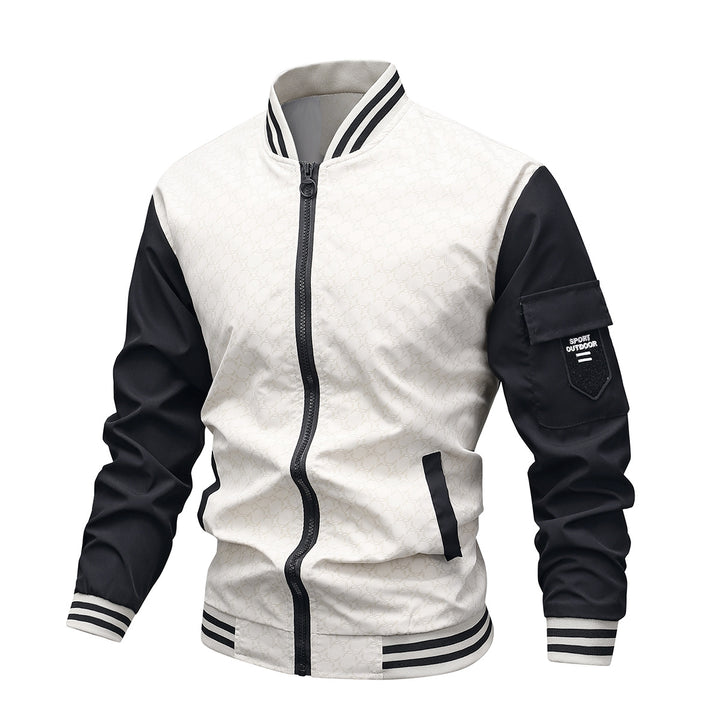 Men's fashionable bomber jacket with reflective accents and practical pockets Lisslune