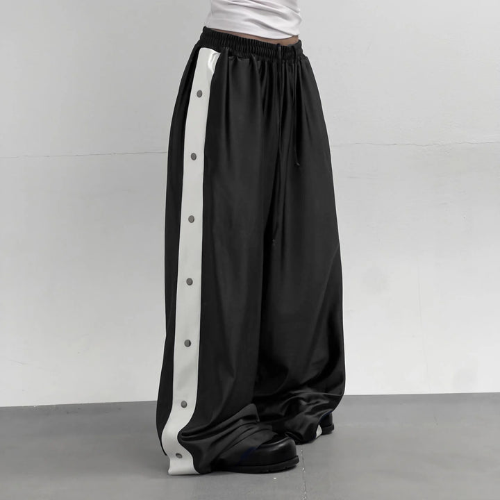Ladies Sporty Snap Button Pants Lisslune