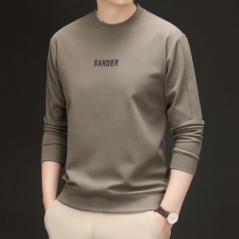 Men's sporty crew neck sweater with modern lettering Lisslune