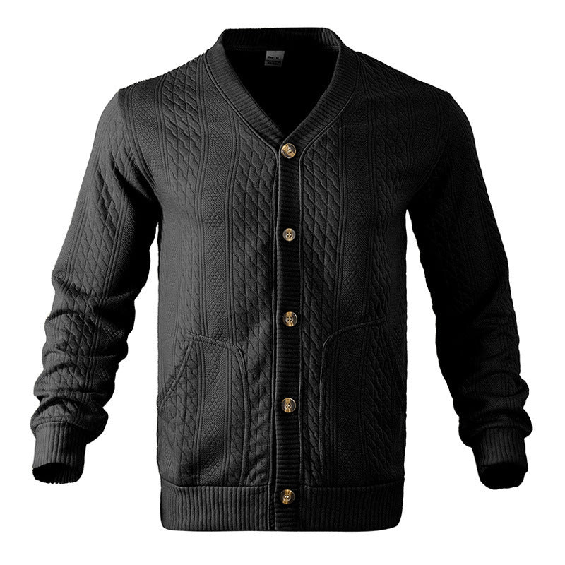 Men's cardigan with structured surface and practical pockets Lisslune