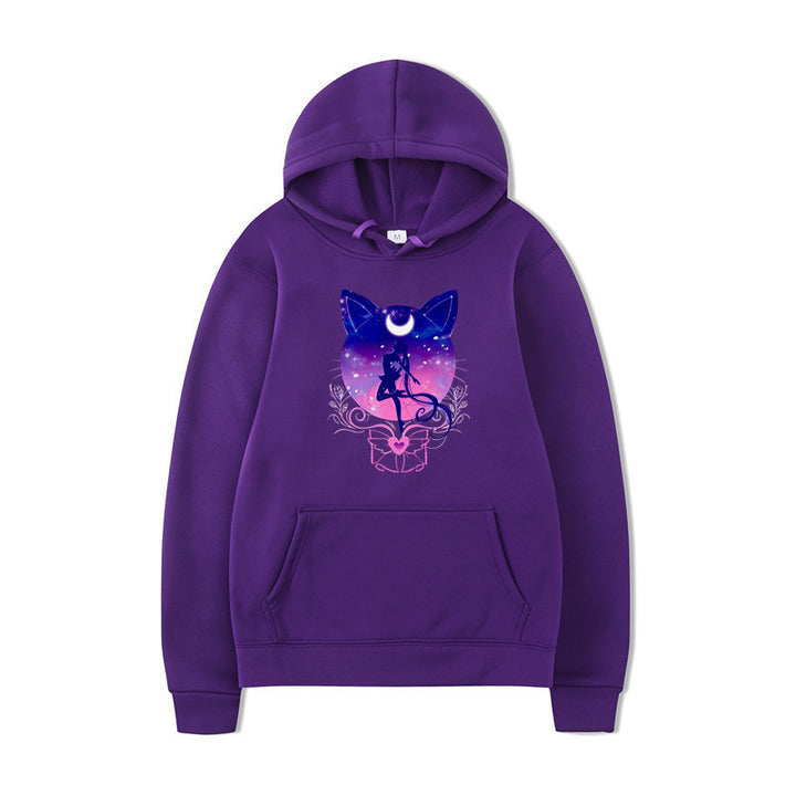 Women's hoodie with artistic cat design and comfortable fit Lisslune