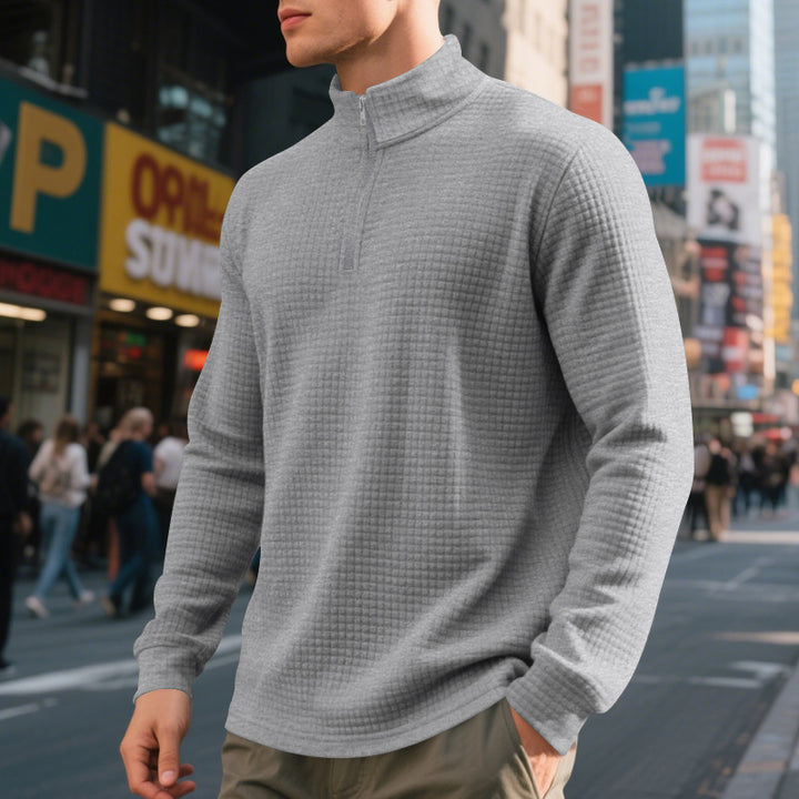 Men's quilted pullover with modern zip and comfortable stand-up collar Lisslune
