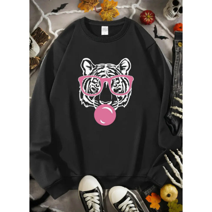 Women's sweatshirt with creative tiger graphic design Lisslune