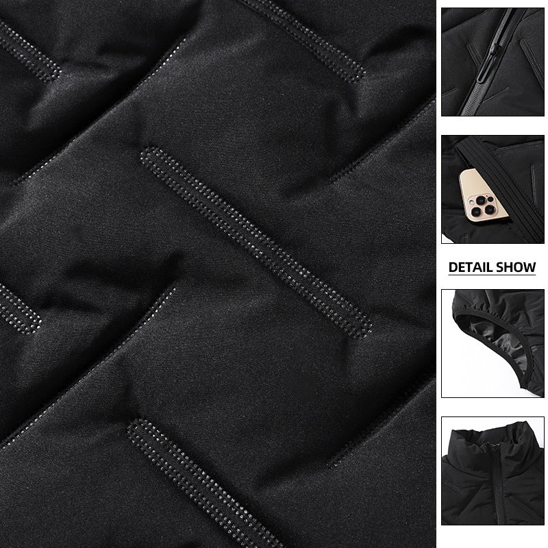 Men's Lightweight Quilted Vest with High Collar and Modern Accents Lisslune