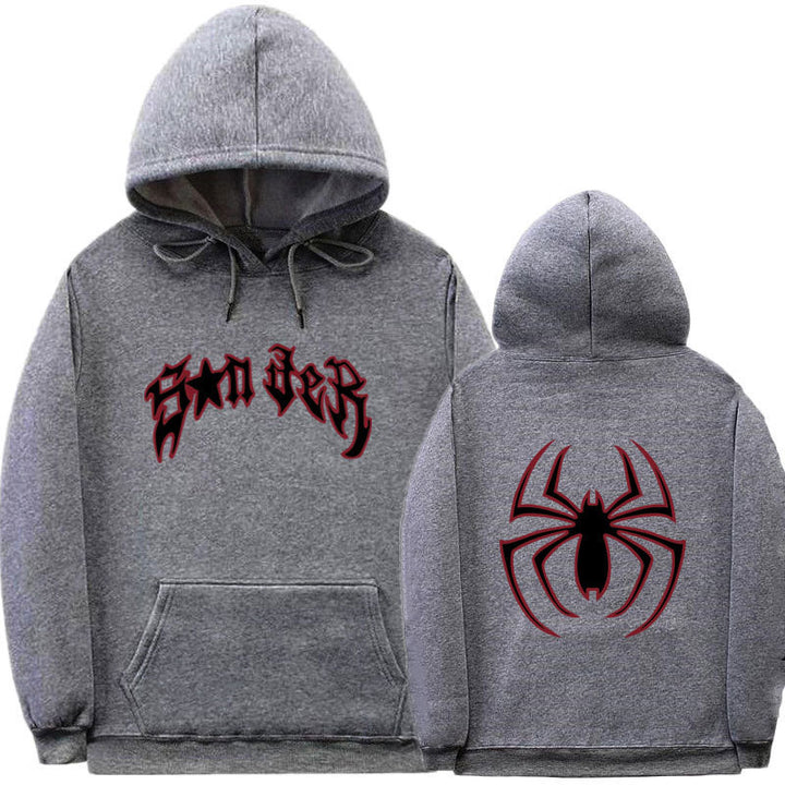 Women's hoodie with striking spider motif and coarse lettering Lisslune