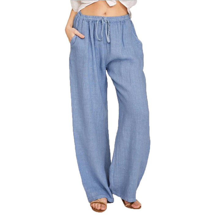 Damen bequeme Leinenhose Lisslune