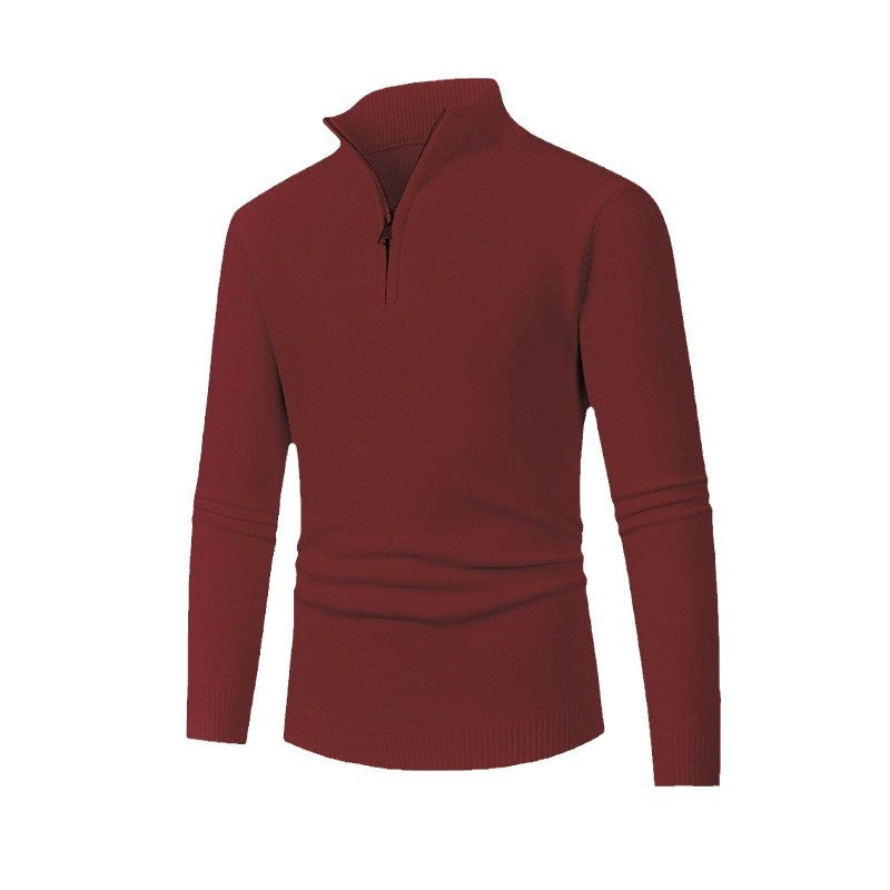 Men's pullover with high collar and zipper Lisslune