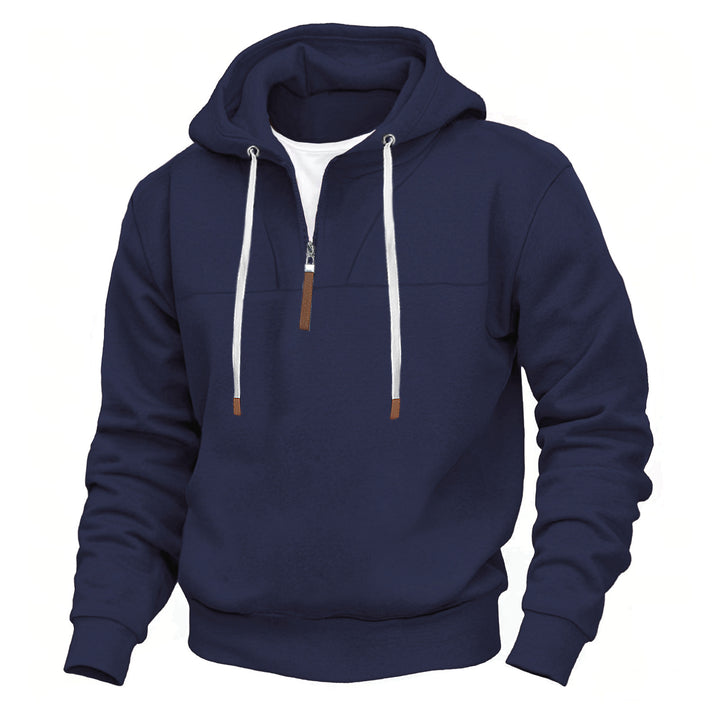Men's sporty hoodie with half zip and elastic cuff Lisslune