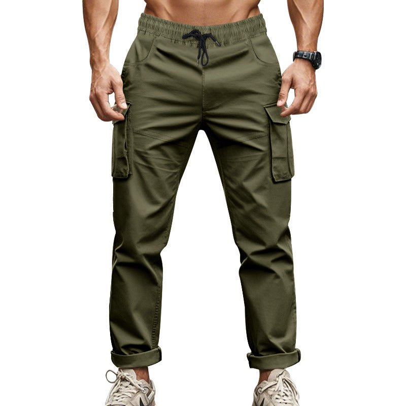 Men's cargo pants with elastic waistband and practical side pockets Lisslune 1758812816