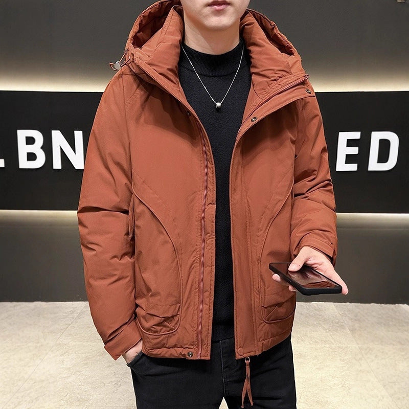 Men's Insulated Jacket with Adjustable Hood Design Lisslune