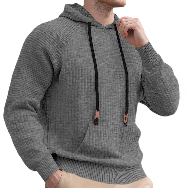 Men's sporty hooded sweatshirt with innovative structured design and practical drawstrings Lisslune
