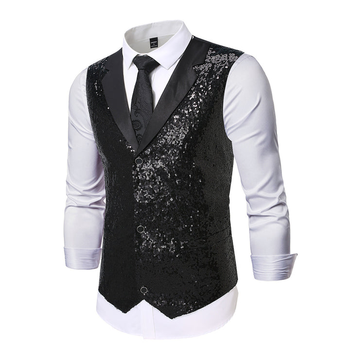 Men's festive sequin vest Lisslune