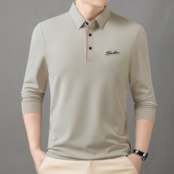 Men's polo shirt with extended sleeves and stylish collar Lisslune