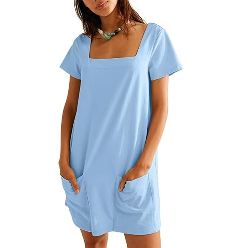 Damen Bequemes Freizeitkleid mit Taschen Lisslune