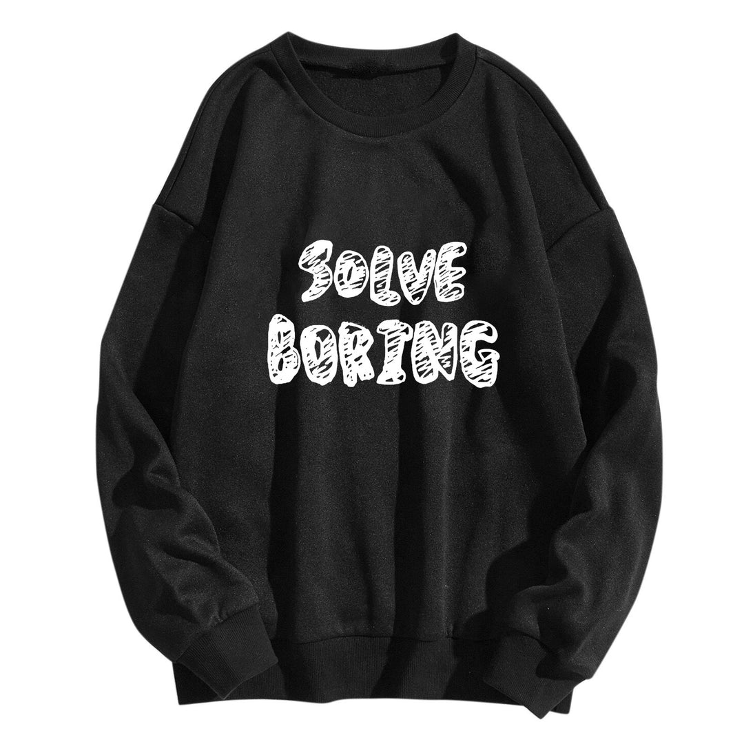 Women's casual sweatshirt with creative lettering Lisslune