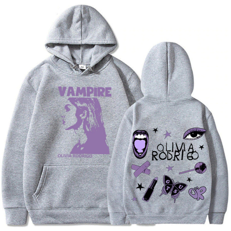 Women's hoodie with artistic vampire print and oversized fit Lisslune