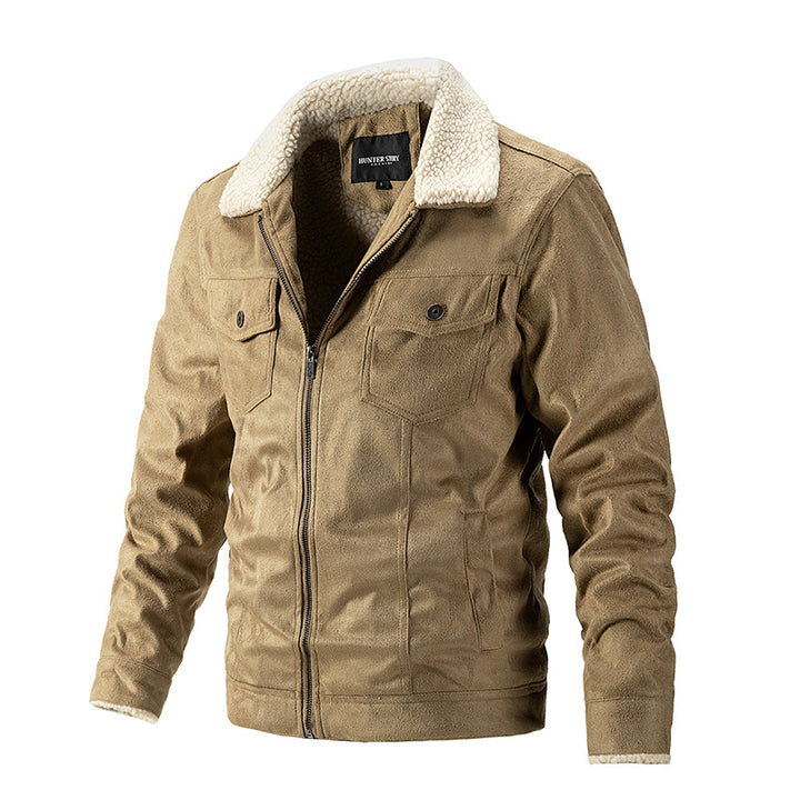 Men's transitional jacket with synthetic fur collar and practical chest pockets Lisslune