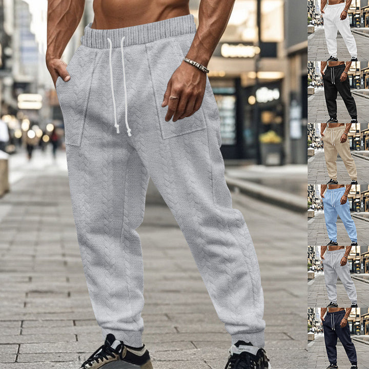 Men's sporty joggers with textured design and elastic waistband Lisslune
